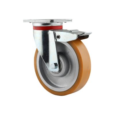 Zestaw kołowy obrotowy z hamulcem żeliwo-poliuretan 600 kg - 1000 kg